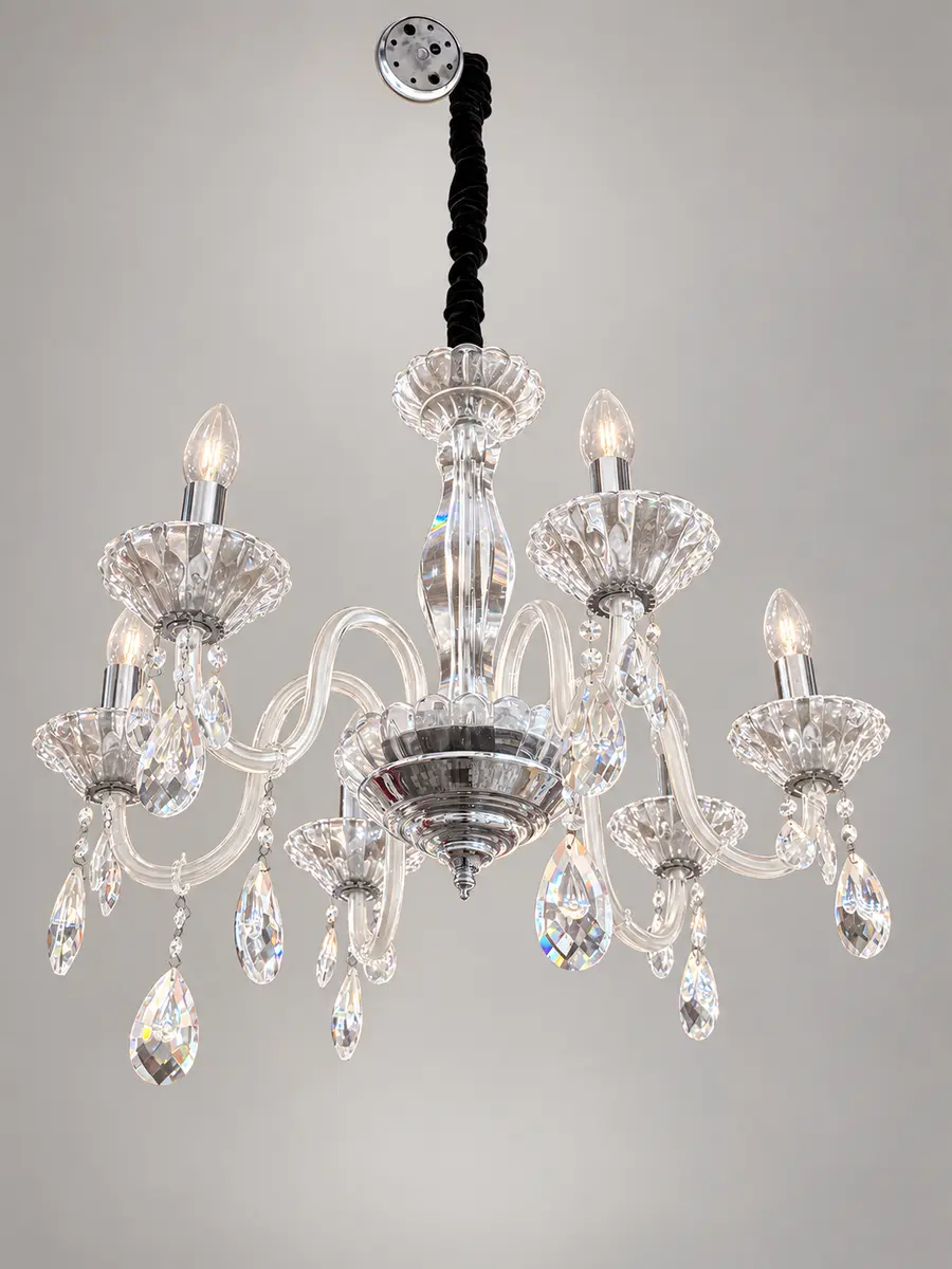 Lustre Treelux de Cristal Transparente com 6 Braços